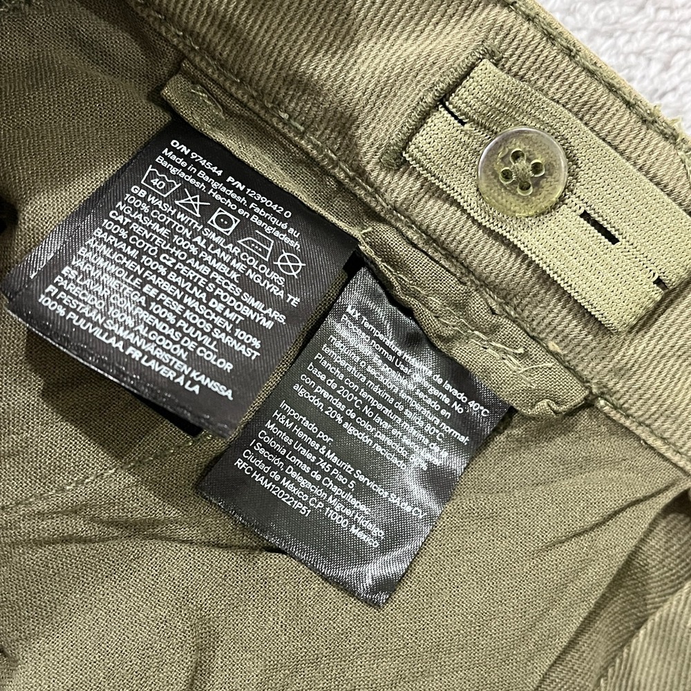 H&M Khaki Cargo‎ Pants Women's 29x29 Green NWT Utility Military Y2K Skater - Picture 4 of 11